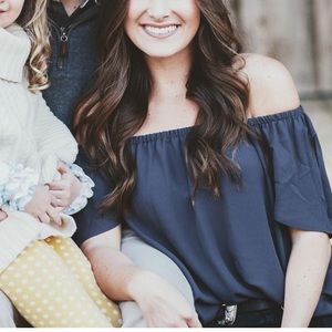 Grey Off the Shoulder Top